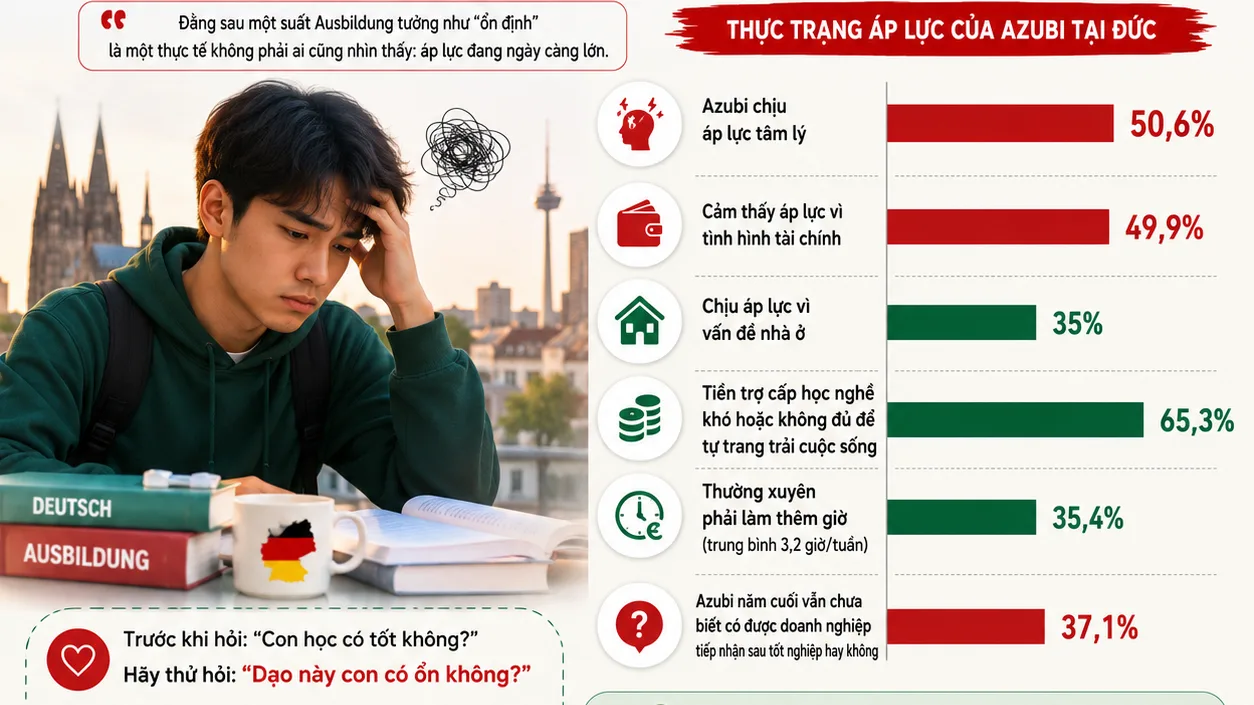 Học nghề Đức: Áp lực tâm lý của Azubi đáng lo hơn bạn nghĩ