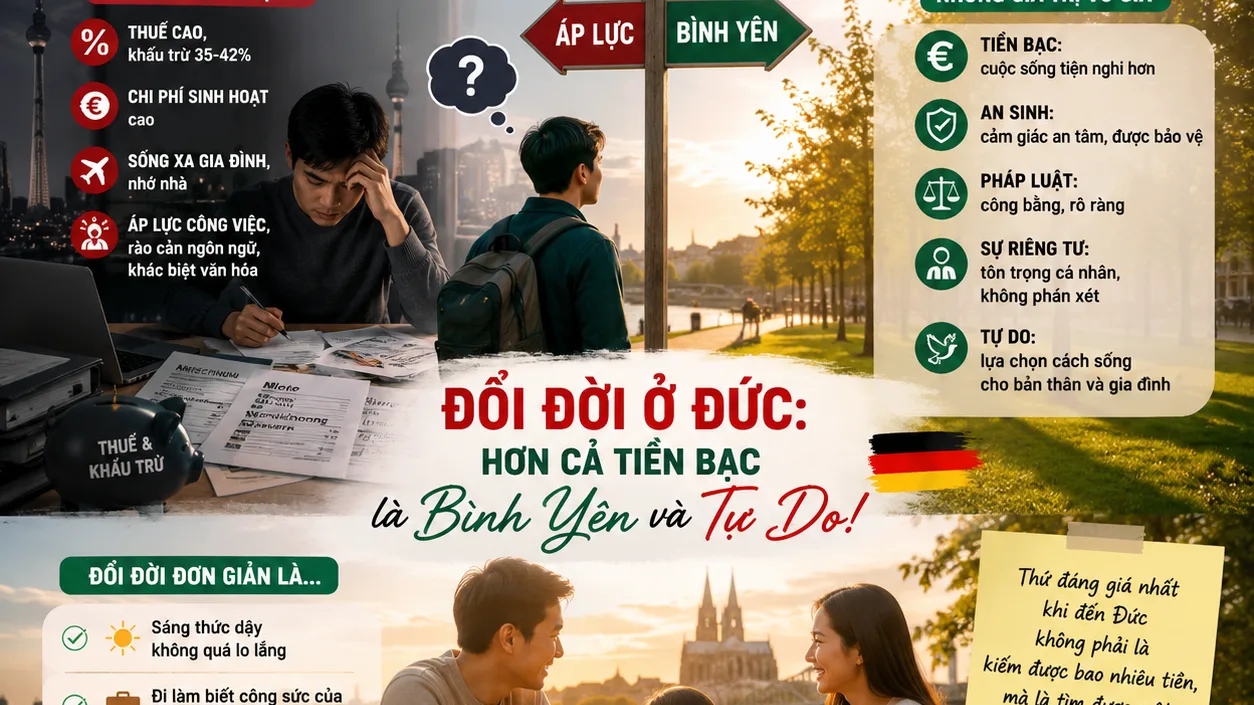 ĐỔI ĐỜI Ở ĐỨC: HƠN CẢ TIỀN BẠC LÀ BÌNH YÊN VÀ TỰ DO!